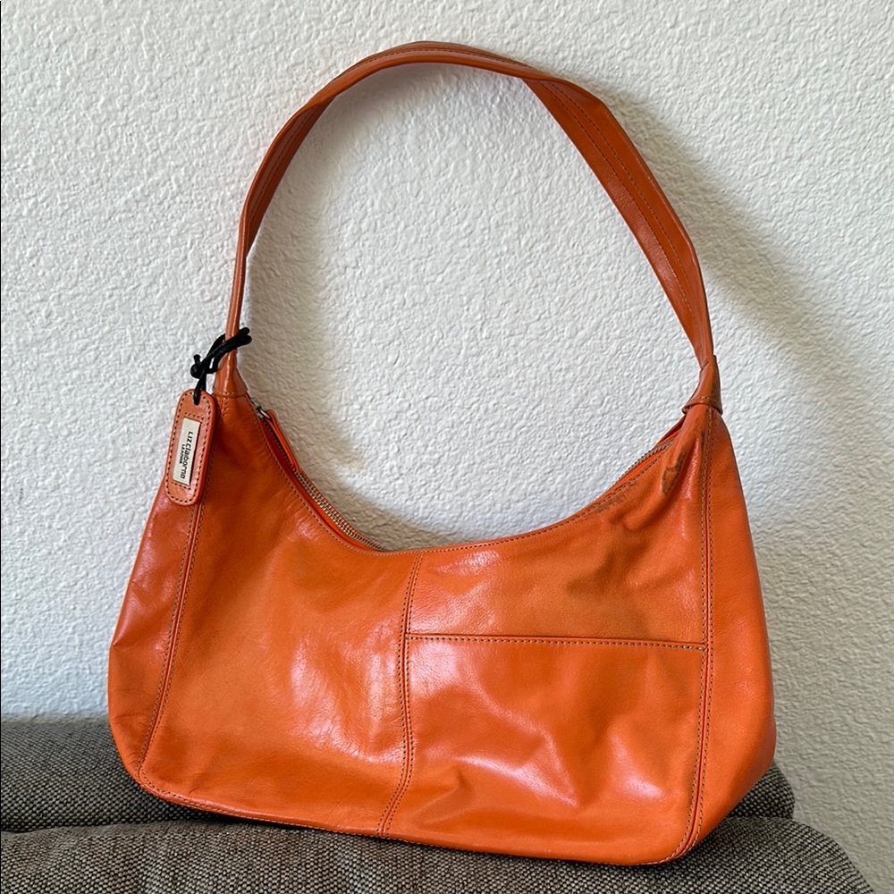 Orange Leather Shoulder Bag